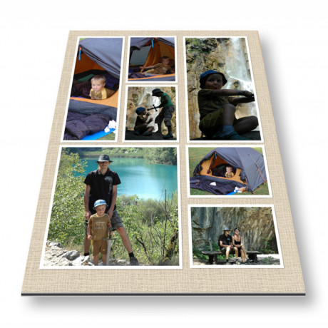Fotokoláž ze zaslaných fotografií, tisk na hliníkovou desku Dibond, fotoobraz