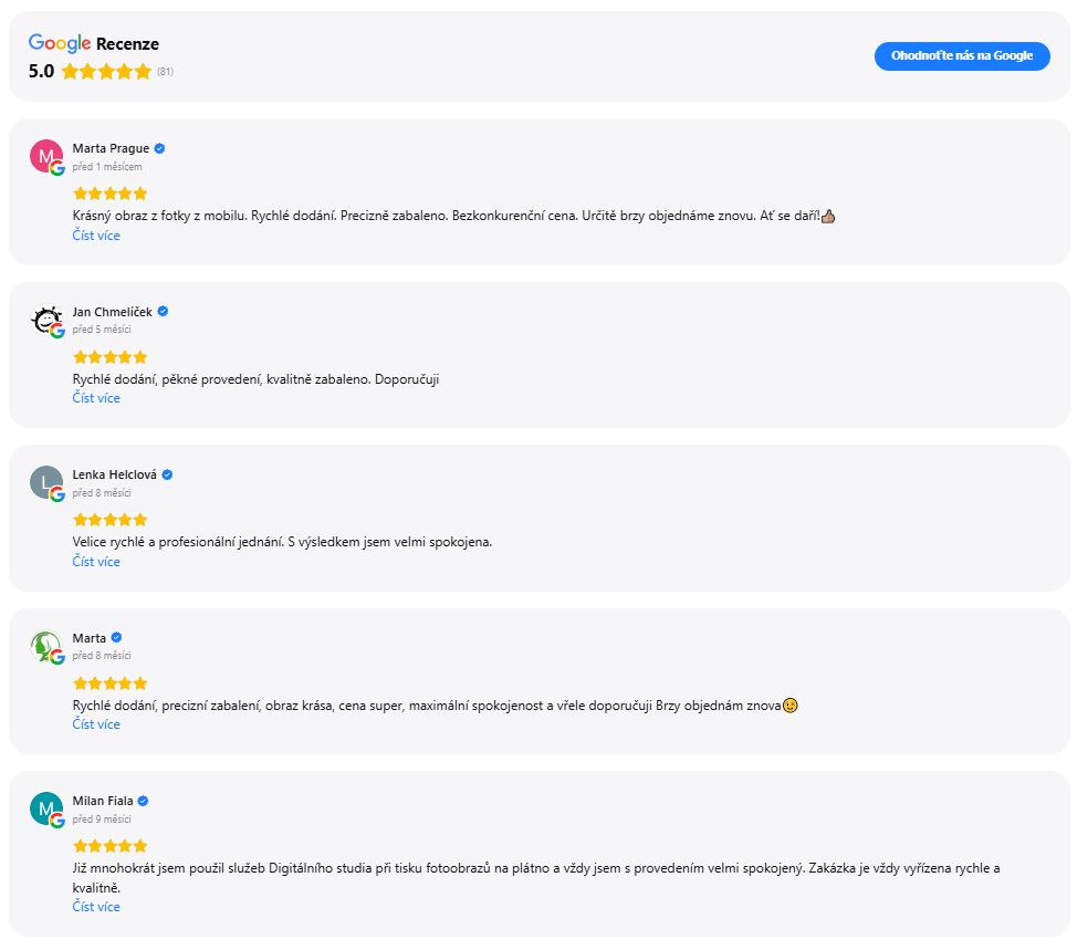 Recenze na tisk fotoobrazy