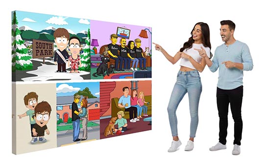 Simpsonovi, Futurama, Star Wars, South park z fotky