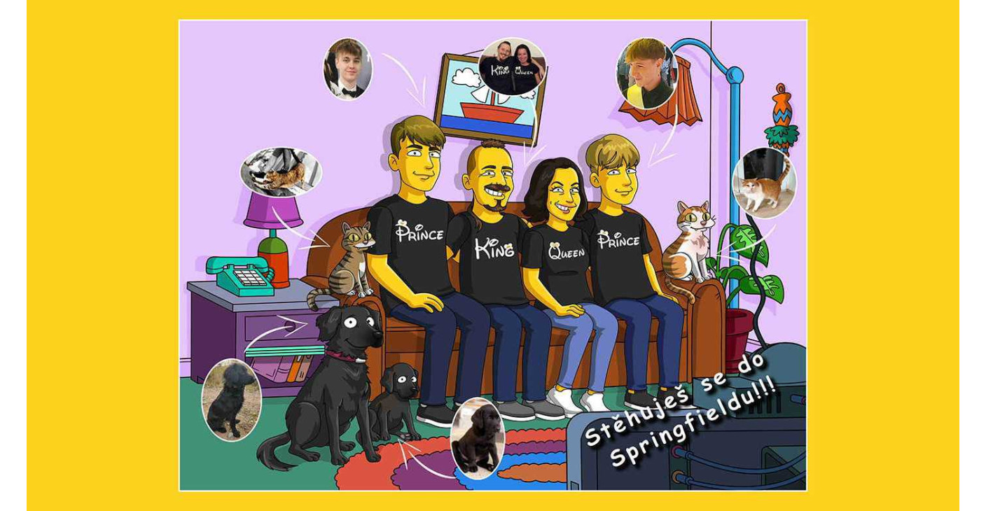 Simpsonovi z fotky jako originální dárek pro každého fanouška