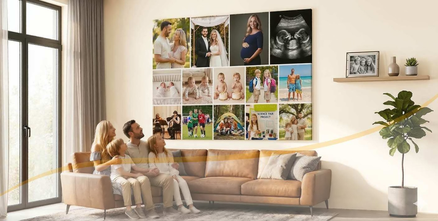Tisk fotokoláží na plátno - fotobrazy a fotoplátna z fotek z mobilu